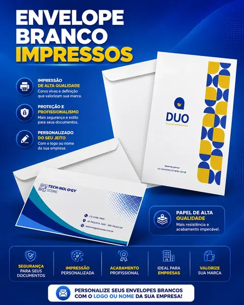 Envelopes personalizados para empresas