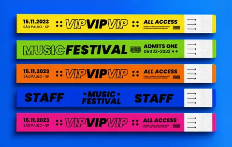 Pulseiras de identificação para eventos